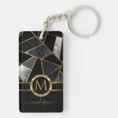 Porte-clés Or géométrique et noir (Dos)