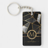 Porte-clés Or géométrique et noir (Devant)