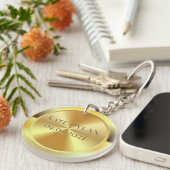 Porte-clés Or gravé sur mesure (Devant droit)