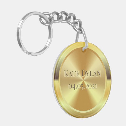Porte-clés Or gravé sur mesure (Devant gauche)