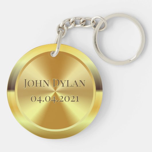 Porte-clés Or gravé sur mesure (Dos)