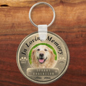 Porte-clés Or mémorial de chien personnalisé (Recto)