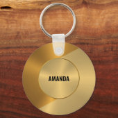 Porte-clés Or métallique et cuivre conception géométrique (Recto)