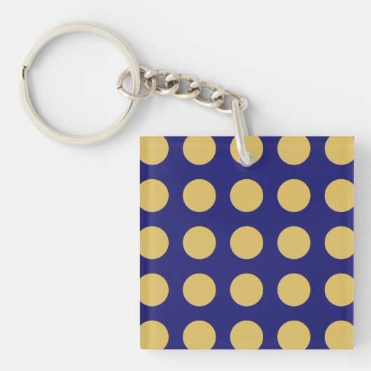 Porte-clés Or moderne Midnight Bleu couleur clair unique (Devant)