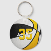 Porte-clés or noir à commande simple ou en vrac basketball pe (Recto)