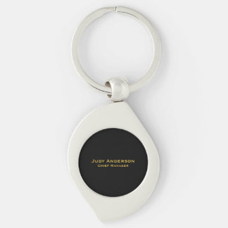 Porte-clés Or Professionnel Moderne Nom Métallisé Or Et Noir