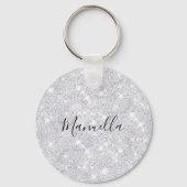 Porte-clés Or Rose Brillant Argent Pailleté Monogramme Person (Verso)