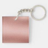 Porte-clés Or Rose Faux | Logo professionnel personnalisé de (Dos)