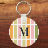 Porte-clés Or rose orange et rayures vertes (Verso)