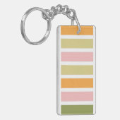 Porte-clés Or rose orange et rayures vertes (Devant gauche)