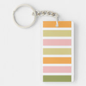 Porte-clés Or rose orange et rayures vertes (Devant)