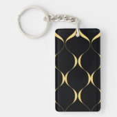 Porte-clés Or, simple, moderne, luxueux graphisme ondulé (Devant)