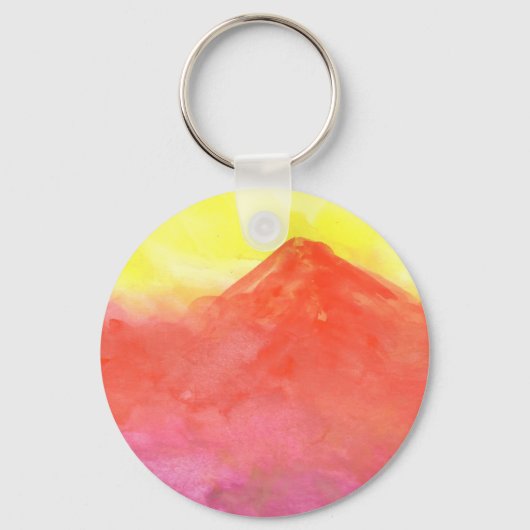 Porte-clés Orange Abstract Mountain Volcano (Recto)