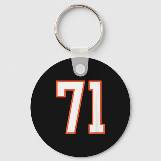 Porte-clés Orange And White Srts Number 71 Jersey Uniform Pla (Recto)