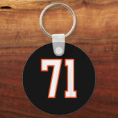 Porte-clés Orange And White Srts Number 71 Jersey Uniform Pla (Recto)