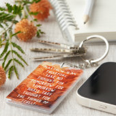 Porte-clés Orange Arimentée Inspiré Chrétien À Deux Côtés (Devant droit)