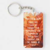 Porte-clés Orange Arimentée Inspiré Chrétien À Deux Côtés (Devant)