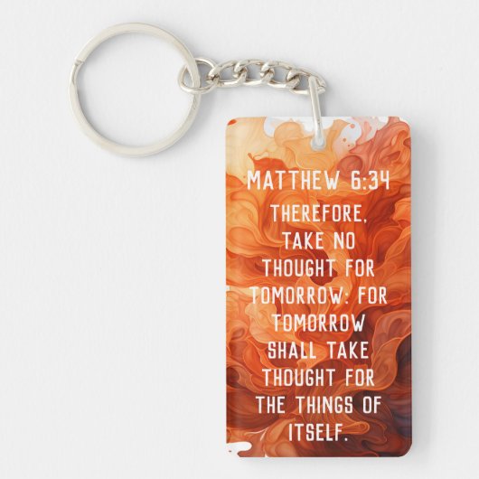 Porte-clés Orange Arimentée Inspiré Chrétien À Deux Côtés (Devant)