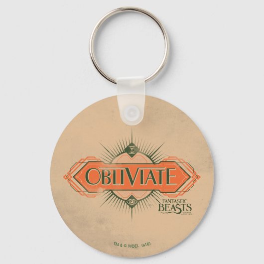 Porte-clés Orange Art Déco Obliviate Spell Graphisme (Recto)
