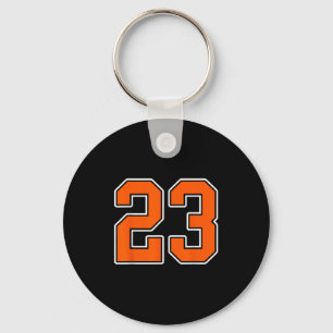 Porte-clés Orange Blanc Numéro 23 Joueur Jersey Uniforme #23