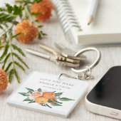 Porte-clés Orange Blossoms Citrus Botanical Save the Date (Devant Droit)