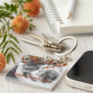 Porte-clés Orange Brown Folithe Valentine Ajouter Votre Propr