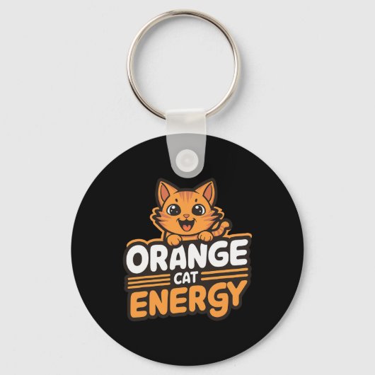 Porte-clés Orange Cat Energy (Recto)