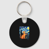 Porte-clés Orange Chat Selfie Starry Night Chat Maman Amoureu (Recto)