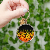 Porte-clés Orange classique emballant des flammes sur le feu (Main)