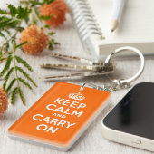 Porte-clés Orange Conserver le calme et continuer (Devant droit)