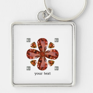 Porte-clés Orange Gemstone Diamant Art, Orange