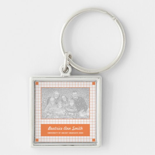 Porte-clés Orange Grid Photo (Devant)