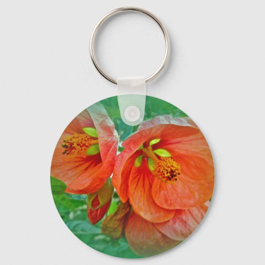 Porte-clés Orange Hibiscus Fleurs (Recto)