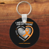 Porte-clés Orange Leukemia Sensibilisation Ami Cadeaux Hommes (Recto)