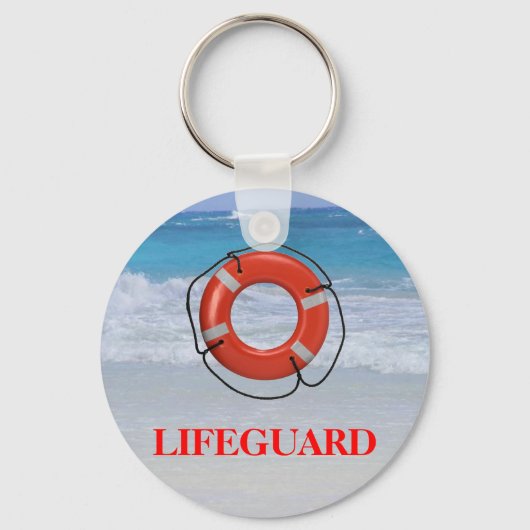 PORTE-CLÉS ORANGE LIFESAVER SUR LA PLAGE (Recto)