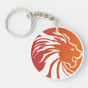Porte-clés Orange moderne de logo de lion personnalisée