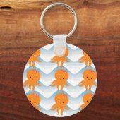 Porte-clés Orange Octopus And Blue Waves Pattern (Recto)