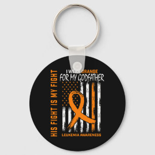 Porte-clés Orange Parrain Leucémie Cancer Sensibilisation Amé