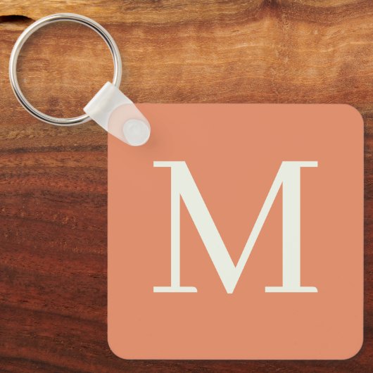 Porte-clés Orange personnalisé monogrammé (Recto)