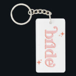 Porte-clés Orange PINK Disco Bridal Party<br><div class="desc">Revenez dans le temps avec notre collection Retro Disco Ball Bridal Shower Invitations & Decor. Plongez dans la nostalgie de la les années 70 avec des arches beiges et grises, rehaussées de polices de parties scintillant argentées super. L'emblématique boule de disco rétro prend le devant de la scène, évoquant une...</div>