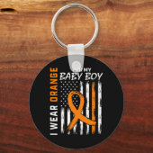 Porte-clés Orange Pour Mon Fils Bébé garçon Leucémie Sensibil (Recto)