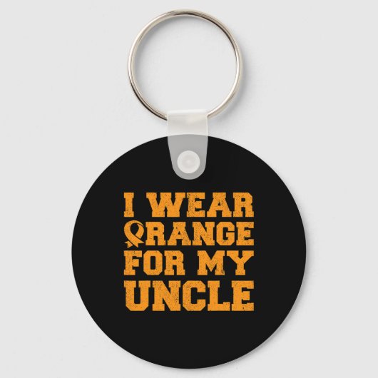 Porte-clés Orange Pour Mon Oncle Leucémie Sensibilisation Can (Recto)