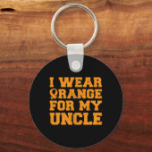 Porte-clés Orange Pour Mon Oncle Leucémie Sensibilisation Can (Recto)