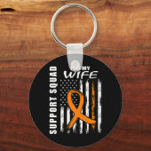 Porte-clés Orange Ribbon Femme Leucémie Sensibilisation États (Recto)