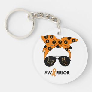 Porte-clés Orange Ruban Rein Cancer Guerrier Bandana Unbrea