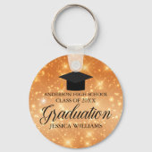 Porte-clés Orange Sparkle Graduate Chic Custom (Verso)