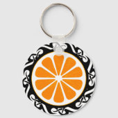 Porte-clés orange. tribal. (Recto)