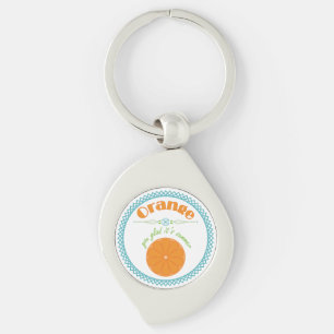 Porte-clés Orange You Glad C'est l'été avec la frontière bleu