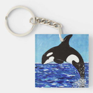 Porte-clés Orca dans la peinture bleue