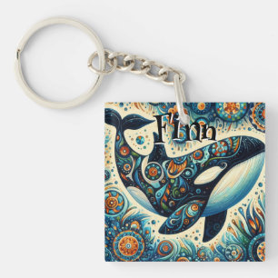 Porte-clés Orca Killer Whale Whimsical Nautique Personnalisé
